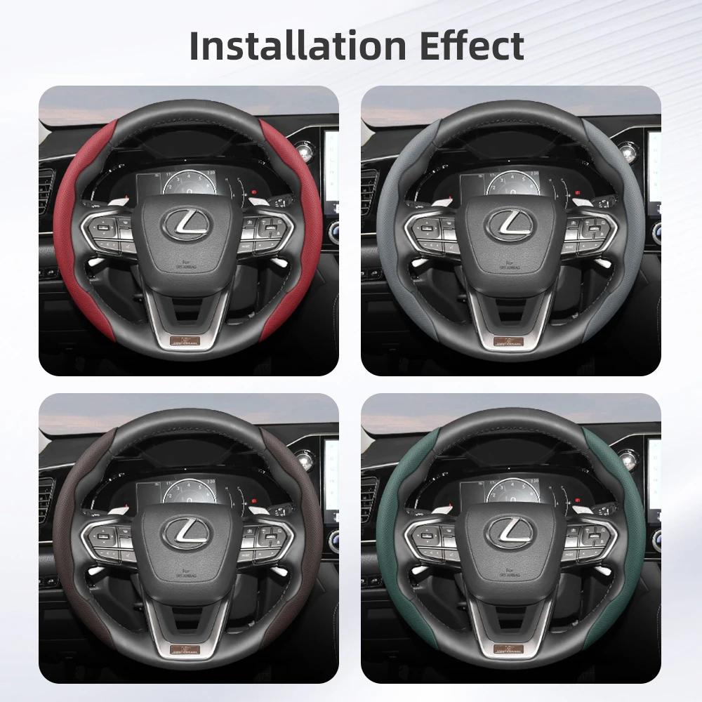 Suitable for Lexus Breathable Hole Leather Steering Wheel Cover Segmented Quick Release Design Non-Slip and Durable