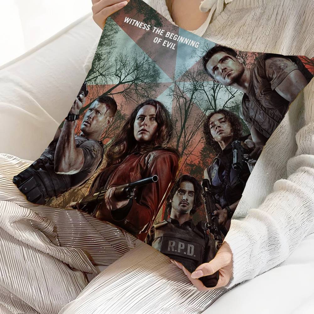 Hot Game R-Resident E-Evil Pillow Gift Home Office Decoration Bedroom Sofa Car Cushion Cover Case 45x45