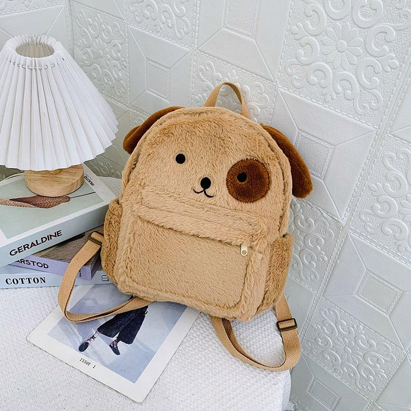 New plush puppy backpack cute soft girl plush bag plush bag schoolbag