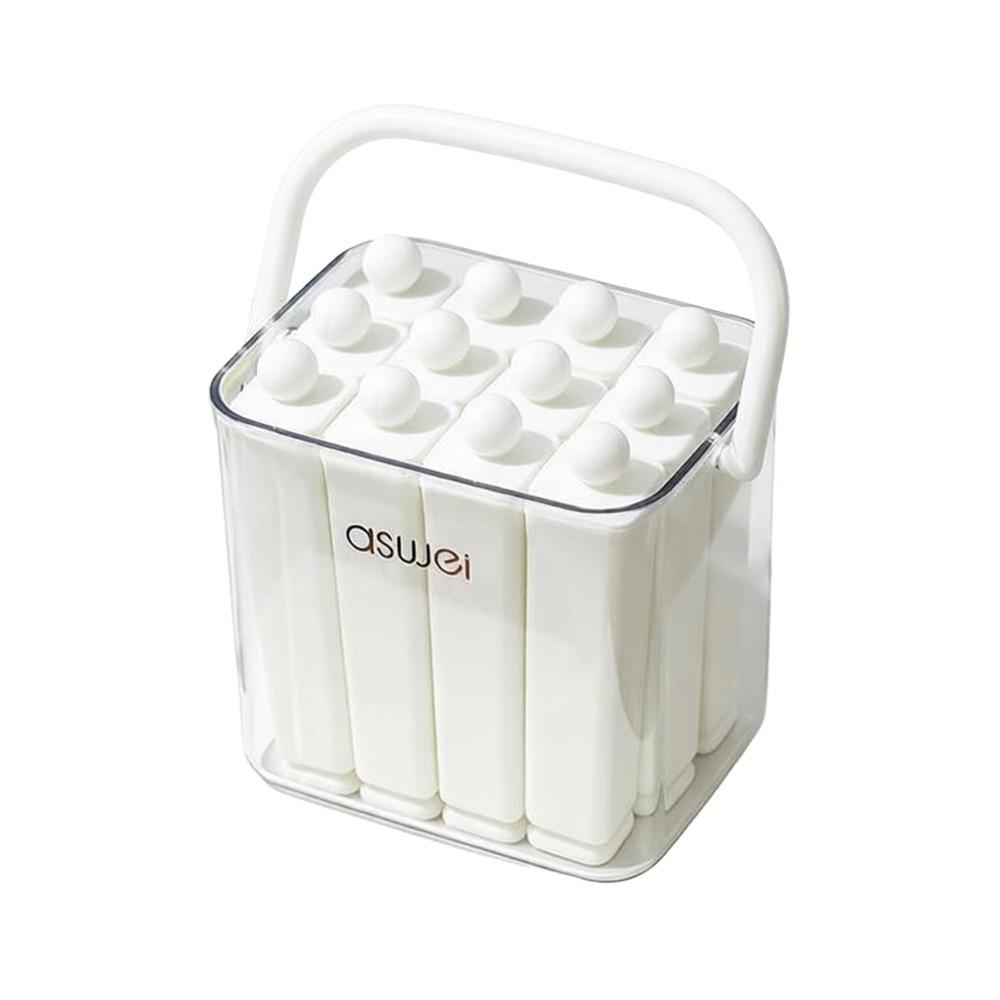 With Lid Old Popsicle Mold Silicone Frozen Ice Cream Molds New Long Bar Ice Tray for Freezer