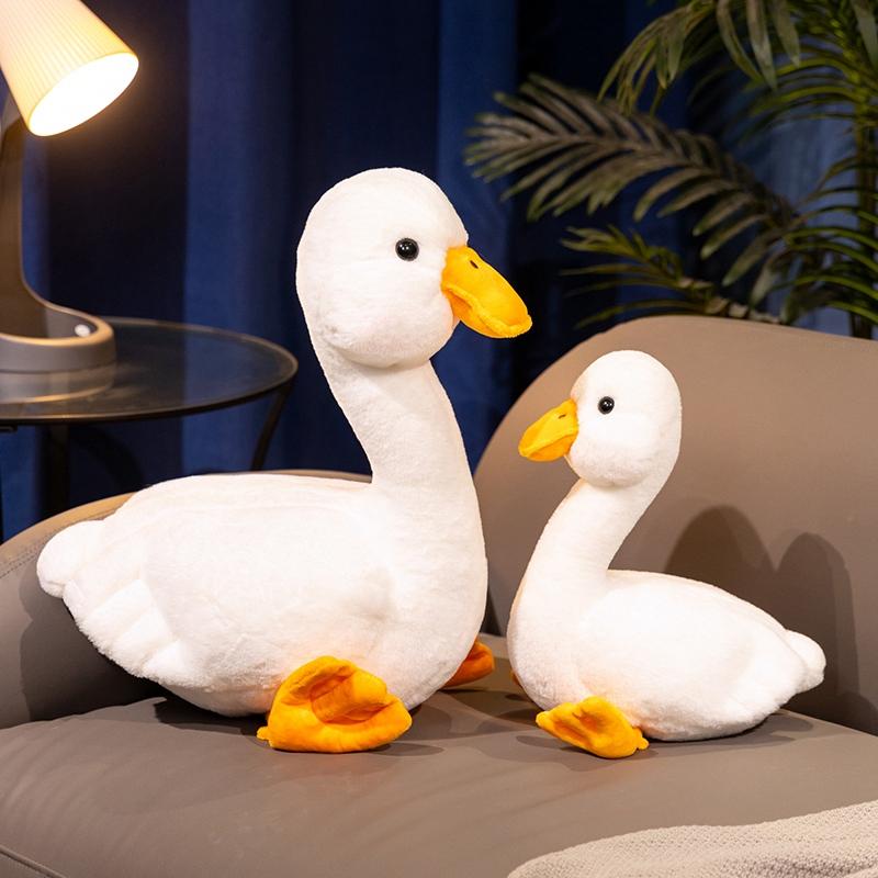 Kawaii Duck Plush Toy Realistic Cute White Goose Stuffed Animal Toys Gifts For Girl Boy Pets Simulated Big Duck Birthday Gifts