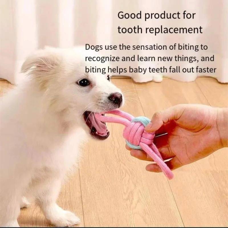 Durable Cotton Rope Ball Dog Toy for Large and Small Dogs Interactive Chew Toy for Aggressive Chewers Bite Resistant