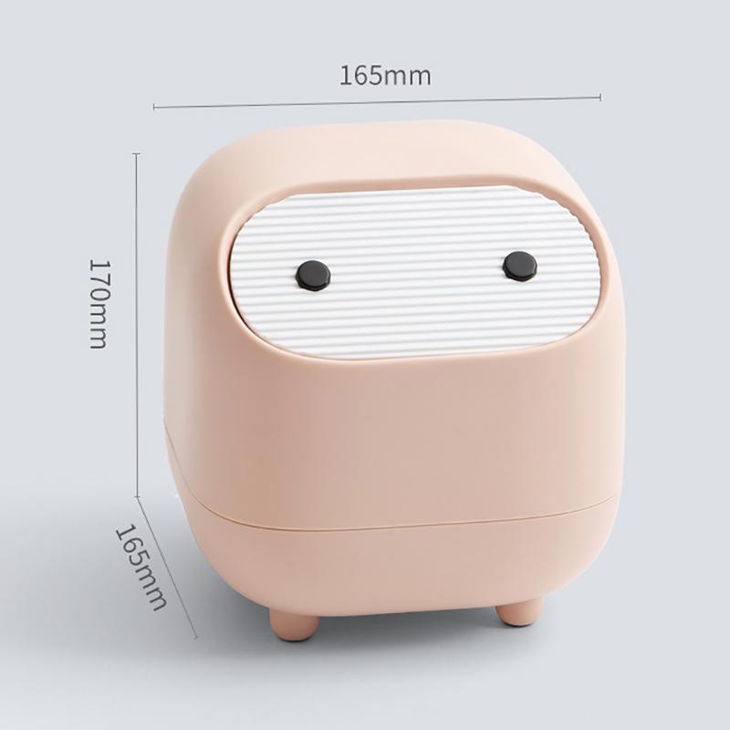 

Ninja настольный мусорный бак мини многофункциональный двухслойный прессованный мусорный бак с крышкой бытовой мини-контейнер для хранения мусора розовый