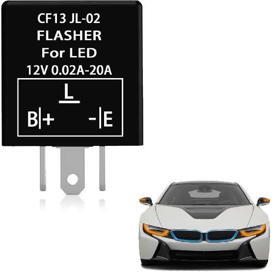 CF13 EP34 Electronic Flasher Relay, 3-Pin 12V Flasher Relay for LED Turn Signal, Blinker Relays for Fix Hazard Warn Hyper Blink Flash, Fit Car SUV
