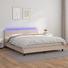 Sommier tapissier - Maison Exclusive - Matelas 180x200 cm - Tête de lit réglable - Bande LED cappuccino