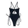 Women's One Piece Swimsuit Solid Color Beachwear Lace Up Side Design Adjustable Straps Padded Cups Swimwear