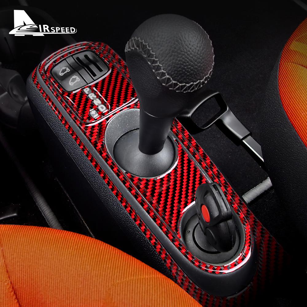 Real Soft Carbon Fiber Sticker for Mercedes Benz Smart 451 Fortwo 2011 2012 2013 2014 2015 Gear Shift Panel Frame Accessories