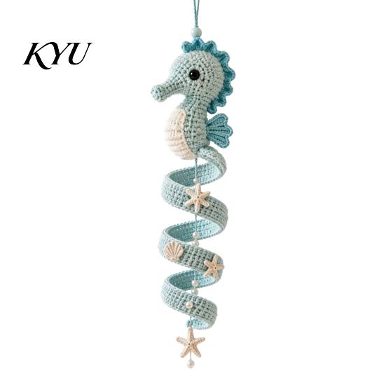 Ornamenti Appesi per Albero di Natale Tema Oceano Kit Uncinetto a Spirale, Arte Decorativa Fai da Te, Kit per Principianti Assemblaggio Facile Artigianato per la Casa