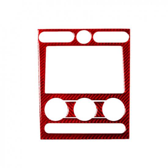 Red Carbon Fiber Central Console Frame Cover Trim For Ford Mustang 2005-09