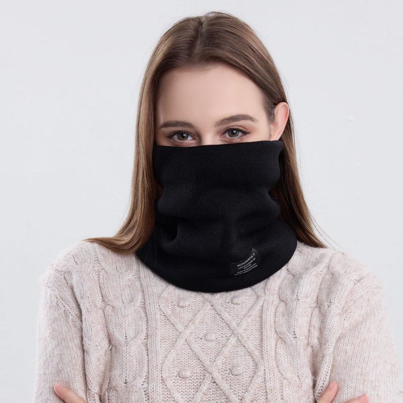Winter scarf Unisex velvet thickened neck cover Outdoor cycling mask Versatile knitted warm pullover scarf