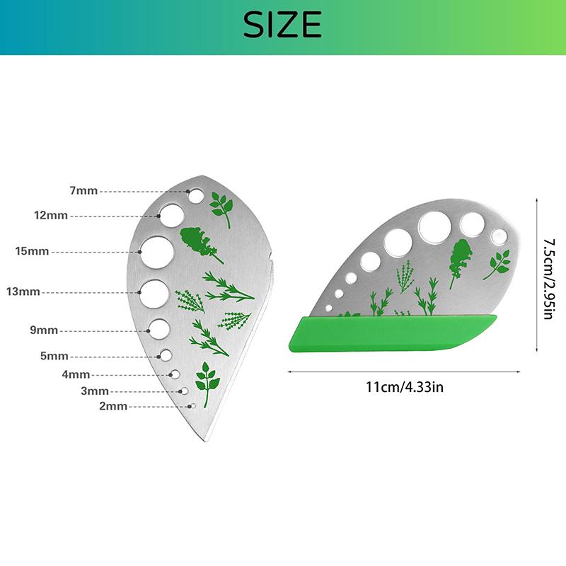 9 Hole Herb Peeler Tool, Stainless Steel Herb Peeler , Multi-Purpose Kale, Rosemary Peeler With Cutting Edge, Kitchen Gadgets