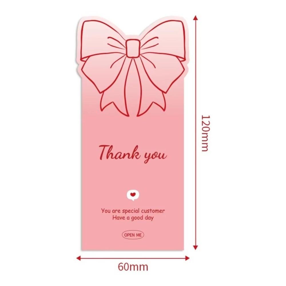 50pcs Bowknot Gift Box Sealing Stickers Rose Pattern 60*120mm Sealing Labels DIY Crafts Decorative Labels Bow Stickers