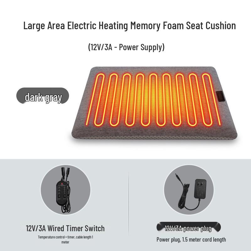 Electric Infrared Heating Seat Cushion with Adjustable Temperature for Office Chair