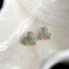 Geometric Chic Jewelry Fashion Flower Earrings Mint Green Stud Earrings  Femal Statement Jewelry