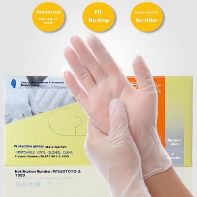 100 Stück/Box Verdickte Einweg-PVC-Handschuhe Lebensmittelqualität Für Catering Küche Spülmaschine Transparent Langlebig