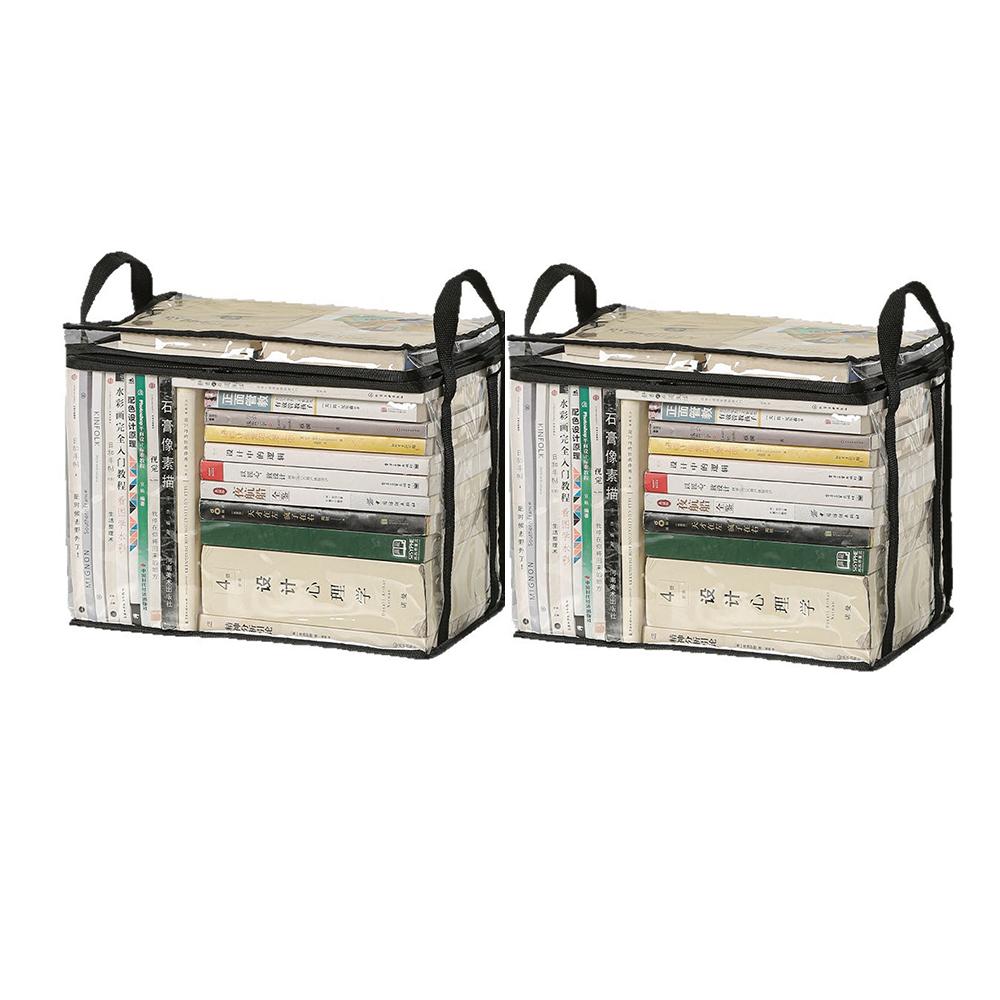 Foldable Book Box Student Dormitory Classroom Book Organizer Transparent Waterproof Household Book Organizing Storage Box