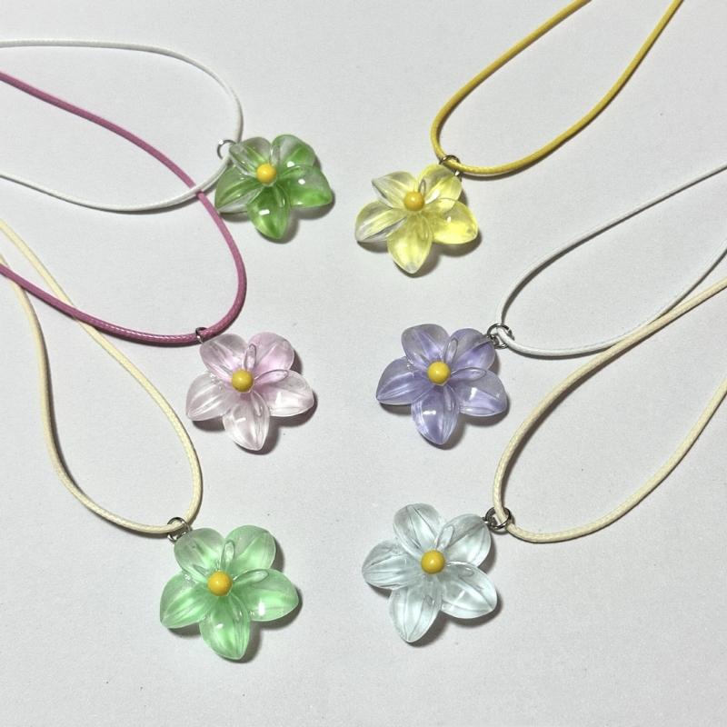 Leuchtende Eier Blumen Charm Halskette Farbwechselndes Design Künstlerischer Dopamin Schmuck Zubehör