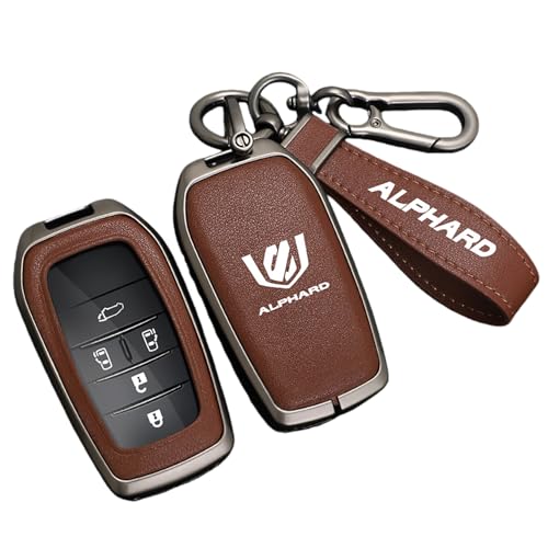 Toyota Alphard 30 Series 40 Series Genuine Leather Key Case, 6 Buttons, Zinc Alloy, alphard application коричневый
