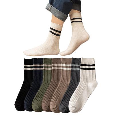 Colorful Cotton 7 Pair Sports Casual Crew Medium Four Winter [Tersila] Men's Socks, Set, Socks, Stylish, Socks, Men's Shoes, Socks, Thick, Breathable,