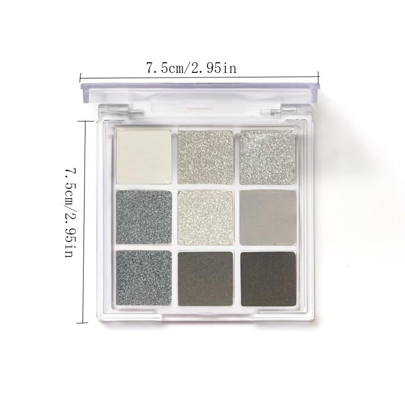 Dark Punk Smoky Nine-color Eyeshadow Palette Black and White Gray Metallic Pearlescent Matte Silver Halloween Party