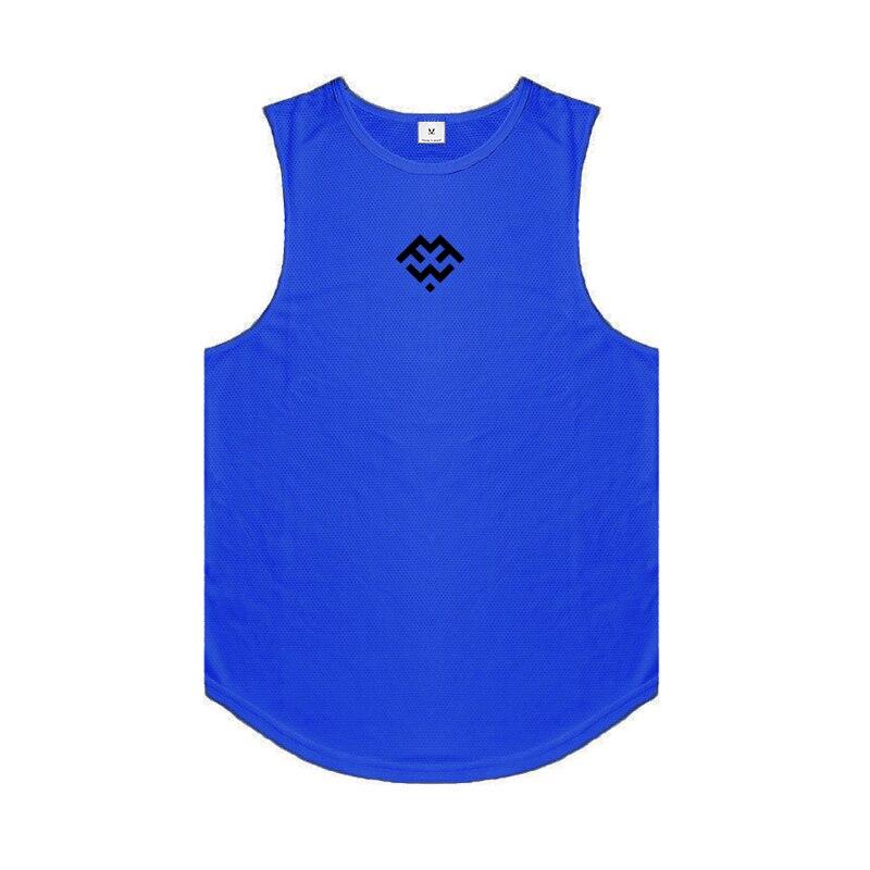 Muscleguys Men's Gym Clothes Bodybuilding TankTop Summer Fitness Sleeveless T-shirt Professional Bodybuilding Vest Mesh Breathable Singlet