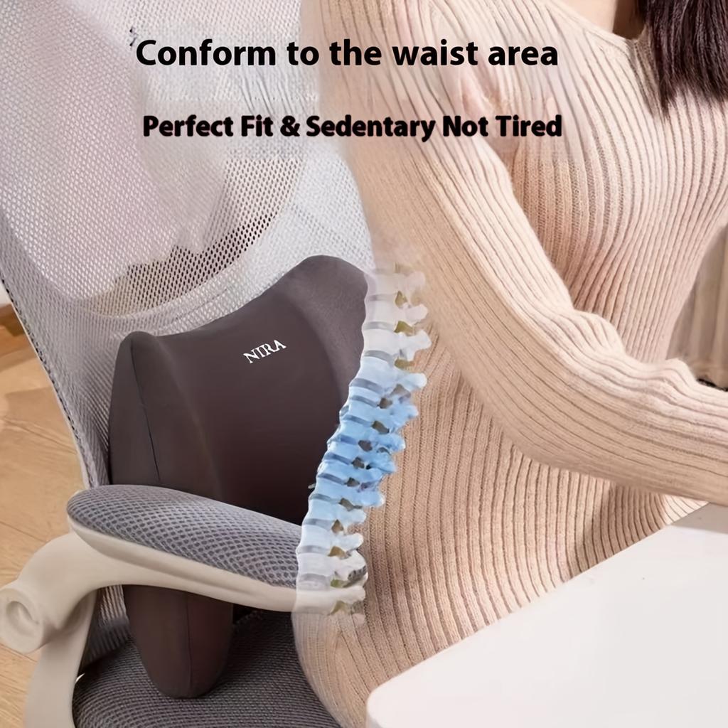 Ergonomic Waist Pillow for Sleeping Memory Foam Lumbar Support Cushion for Back Pain Relief