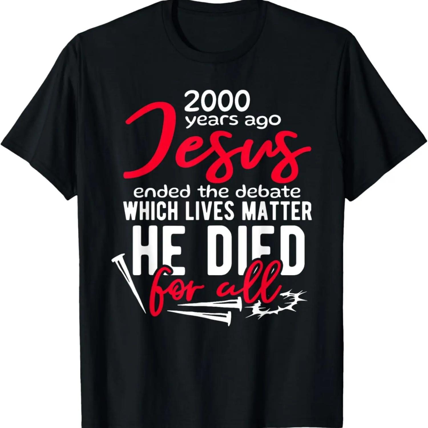 Вдохновляющая христианская футболка «Иисус умер за всех» S