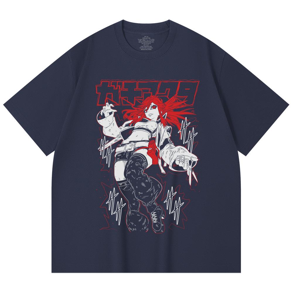 230 Gsm 100% Cotton Gachiakuta V6 Riyo Black Print Unisex Heavy Cotton T Shirt