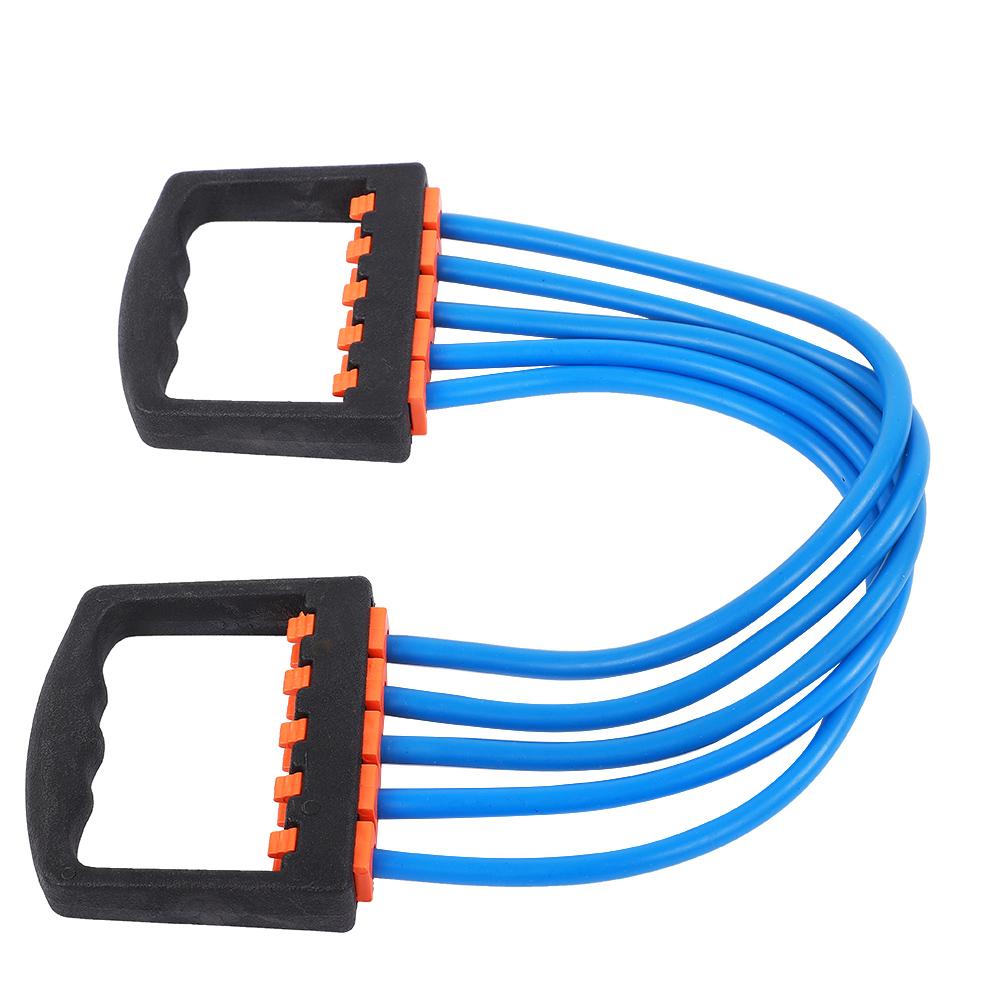 Five Rubber Chest Expander Strong Resistance Cable for Gym Fitness Sports Training Blue