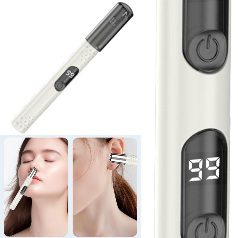 Electric Nose Hair Clipper Rechargeable Shaving Two-In-One Unisex Fully Automatic Washable Digital Display Nose Trimmer