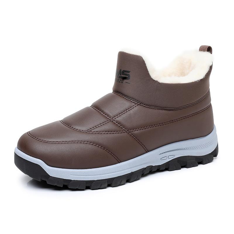 

Мужские флисовые повседневные зимние ботинки теплые и удобные, с противоскользящей обувью на одной ноге. 44 кофейный