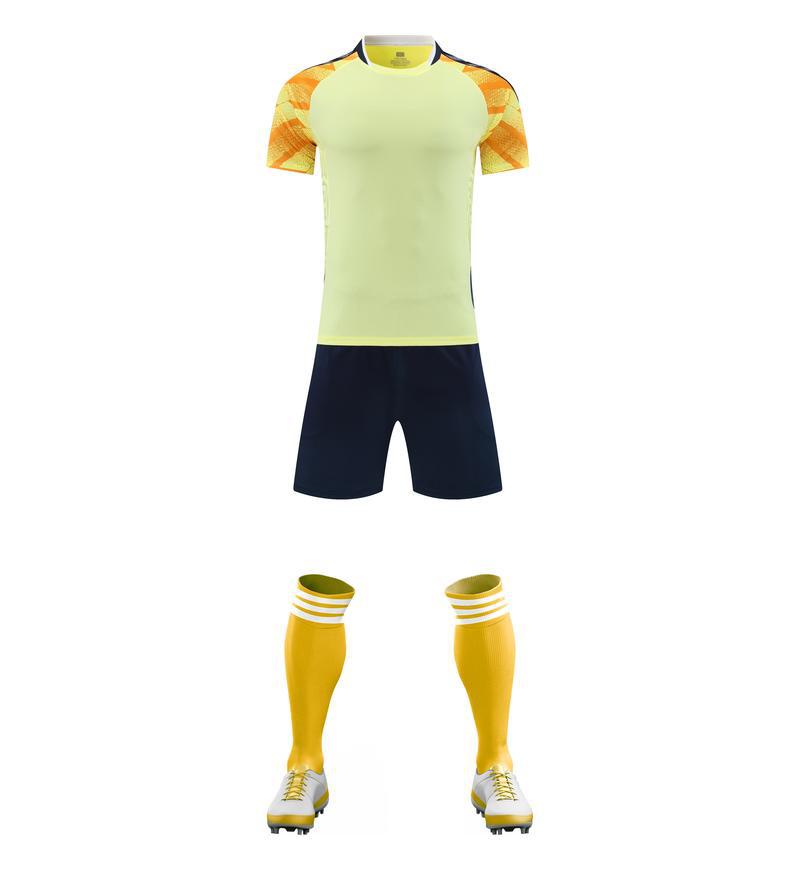 Village team enterprise football jersey game sports suit printing club adult children s training jersey football jersey team jersey 3xs жёлтый