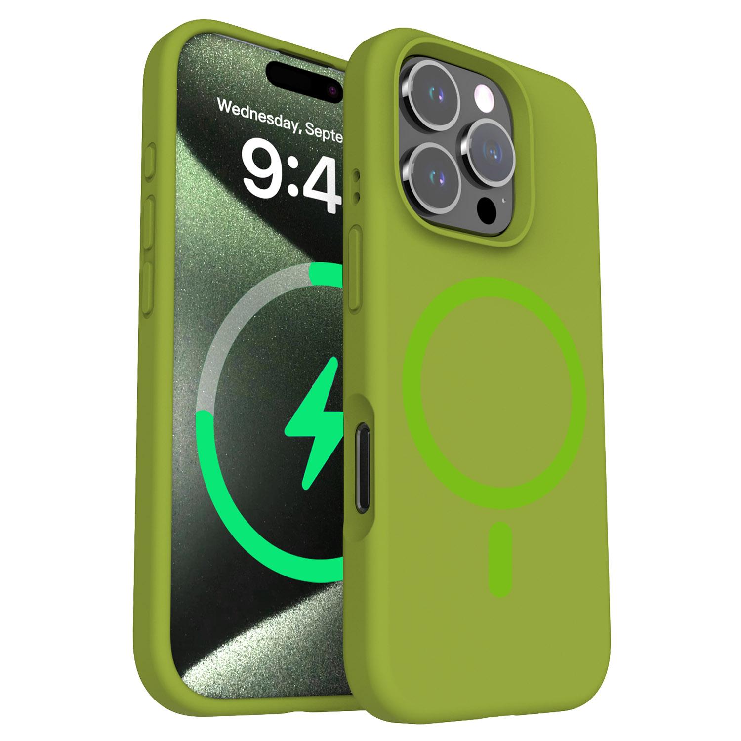 

For iPhone 16 Pro Max Case Compatible with MagSafe PC+Liquid Silicone Phone Cover A