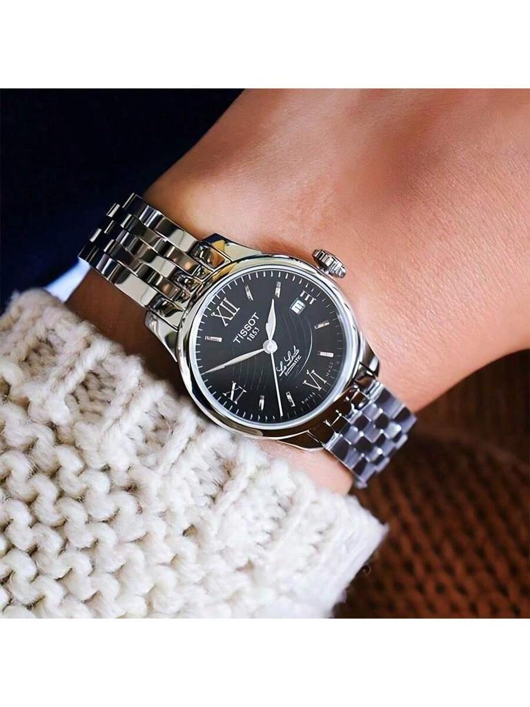 Tissot Women's Swiss Mechanical Watch - Black Face, Suitable for Business & Daily Use, Model T41.1.183.53