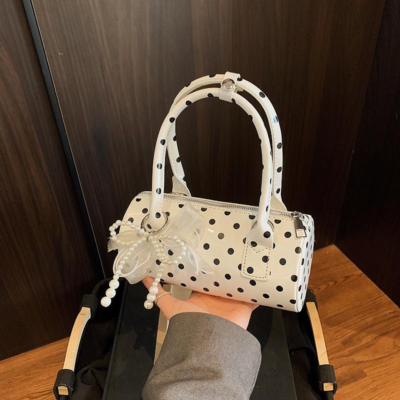Niche Design Bag Women's New Summer Shoulder Messenger Bag Polka Dot Portable Cylinder Bag