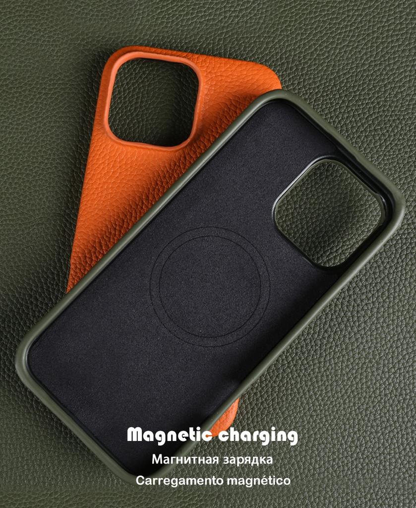 Luxury Magnetic For Magsafe Genuine Leather Case For IPhone16Pro Max 15 14 13 12 11 Business Full Wrapped Phone Cases Back Cover
