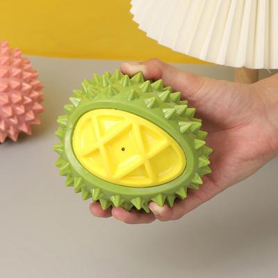 Squeaky Durian Dog Toy Spiky Durian Dog Chew Toy Teeth Cleaning Toy for Aggressive Chewers Outdoor Training Fetch Game