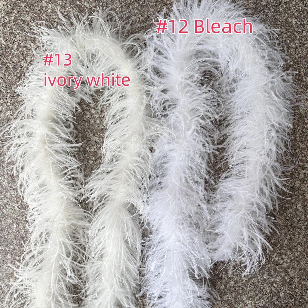 DIY 6 Ply Ostrich Feathers Boa 0.5M/1M/2M/3M Long Feather Shawl Costume Boa Plumes Carnival Clothes Dress Sewing Feather Trim Crafts