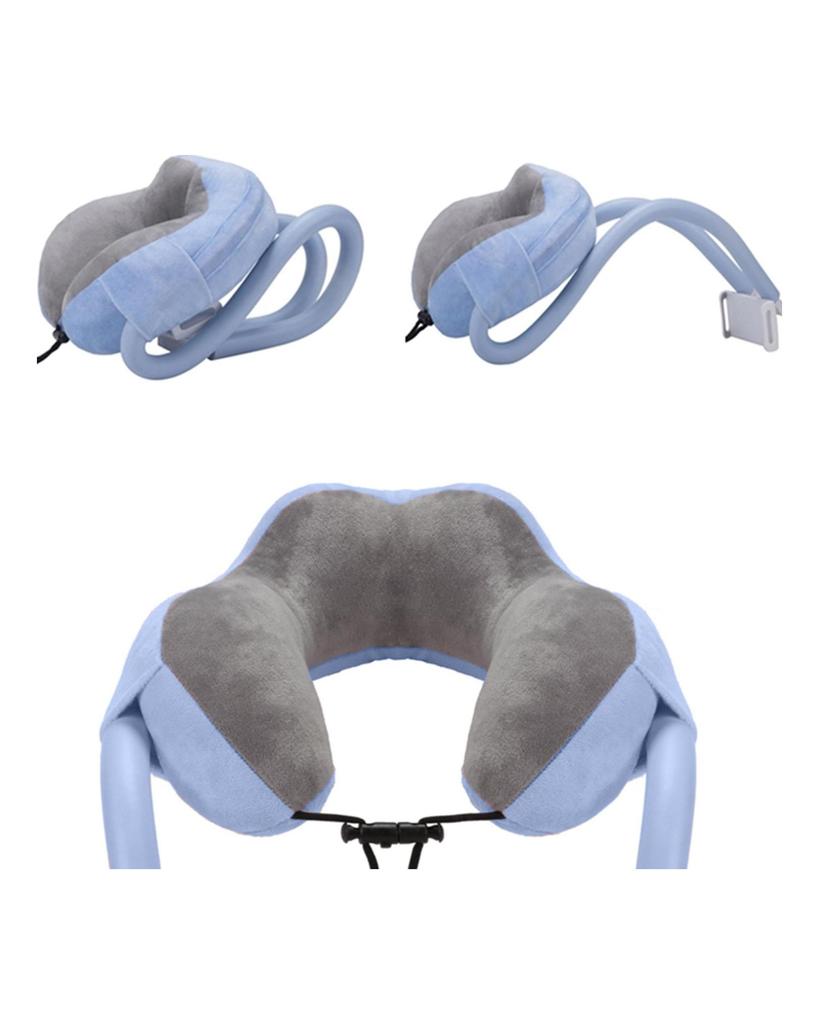Soft Neck Pillow Airplane Travel for Sleeping, Portable Head Neck Support Sleeping Pillows in U Shape Headrest Cushion with Phone Holder