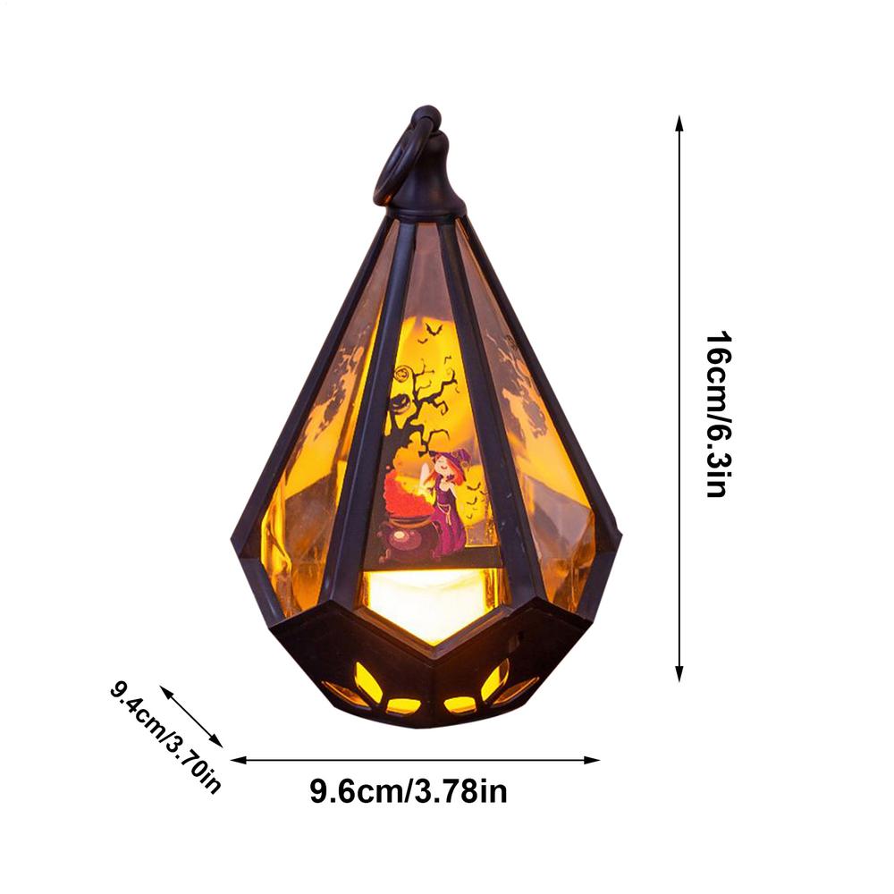 Halloween Lantern Lights Witch Pumpkin Castle Lantern Lamp Ornament Decorations Centerpieces For Yard Garden Camping Porch