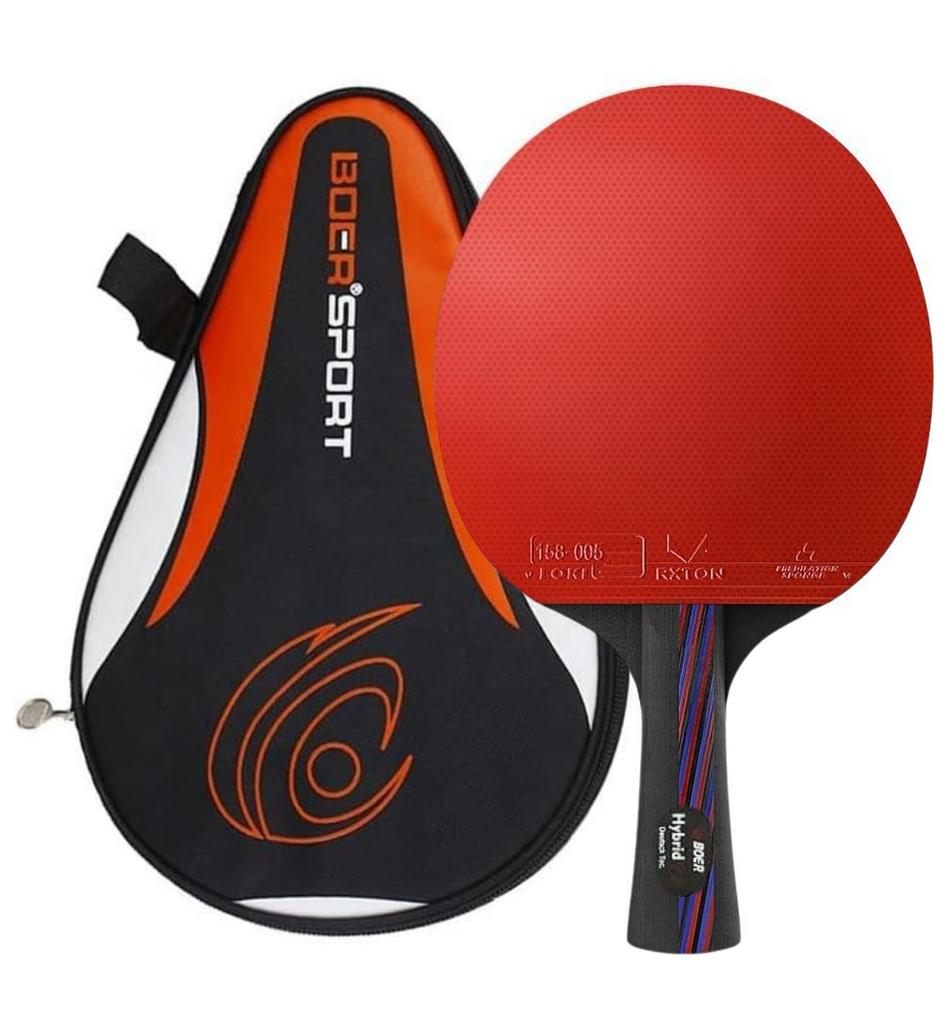 Table Tennis Matte Orange Poplar Authentic Carrying Case For Beginners To Intermediate Perfect Gift Racket, Rubber, High-Resilience Sponge, 7-Ply