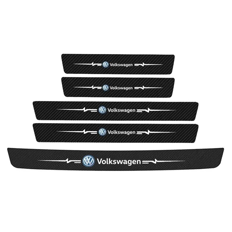 T24Car Threshold Stickers Door Sill Anti-scratch Strip Decals for Volkswagen CC Passat Jetta Beetle Tiguan Touran Sagitar Scirocco