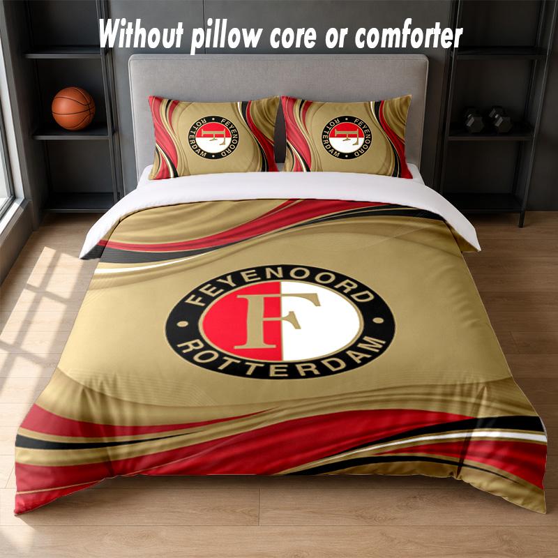 Feyenoord Design Bett Bettwäsche Set 1 Bettbezug + 2 Kissenbezüge Weich Atmungsaktiv Haushalt Bettwäsche