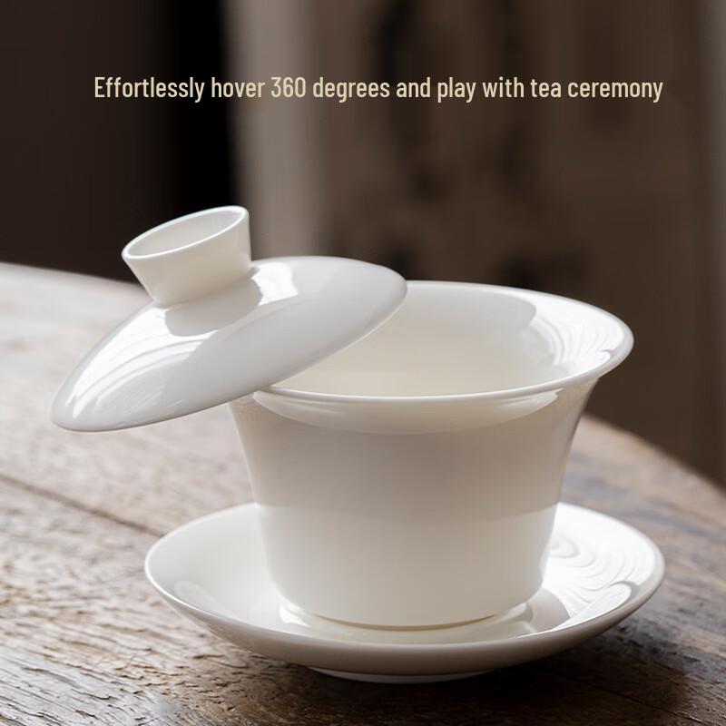 Traditional Ceramic Sancai Gaiwan Teacup