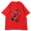 Adult and Children Love Heart Cat YK Pure Cotton TShirt Versatile Couple ParentChild Friends MultiColor Top