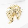 Luxury Horse Head Brooches Casual Metal Badge Pin Lapel Pins Zodiac Animal Pins  Friends