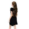 Square collar ruffle edge dress slim and thin temperament socialite pure desire irregular spice girl sexy little black dress summer