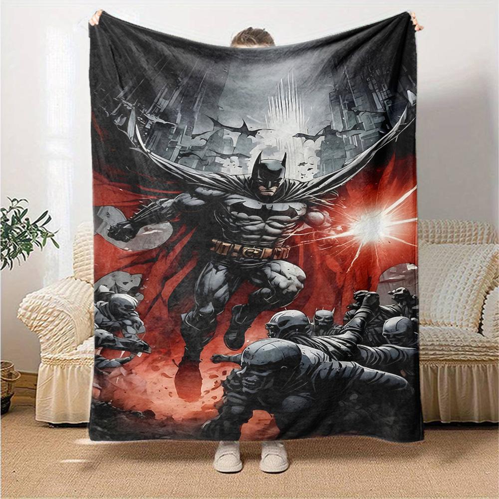 1pc Batman Cityscape Flannel Blanket Soft Warm Throw for Home, Office, Travel, All-Season Cozy Bedding GiftL1188
