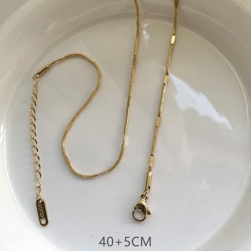 Stainless Steel Gold Plated Chain Necklaces | Dainty Figaro Link Twist Chain Chokers | Waterproof Hypoallergenic Jewelry for Wom