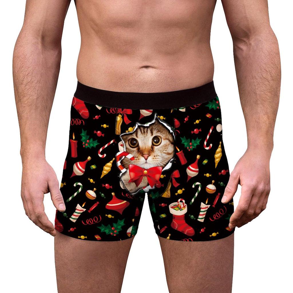 2024 Herren Kreative Weihnachts-Print Boxershorts